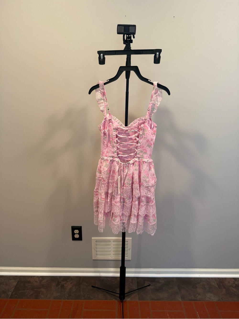 Altar'd State Pink Floral Lace-Up Sundress - Picture 5 of 6